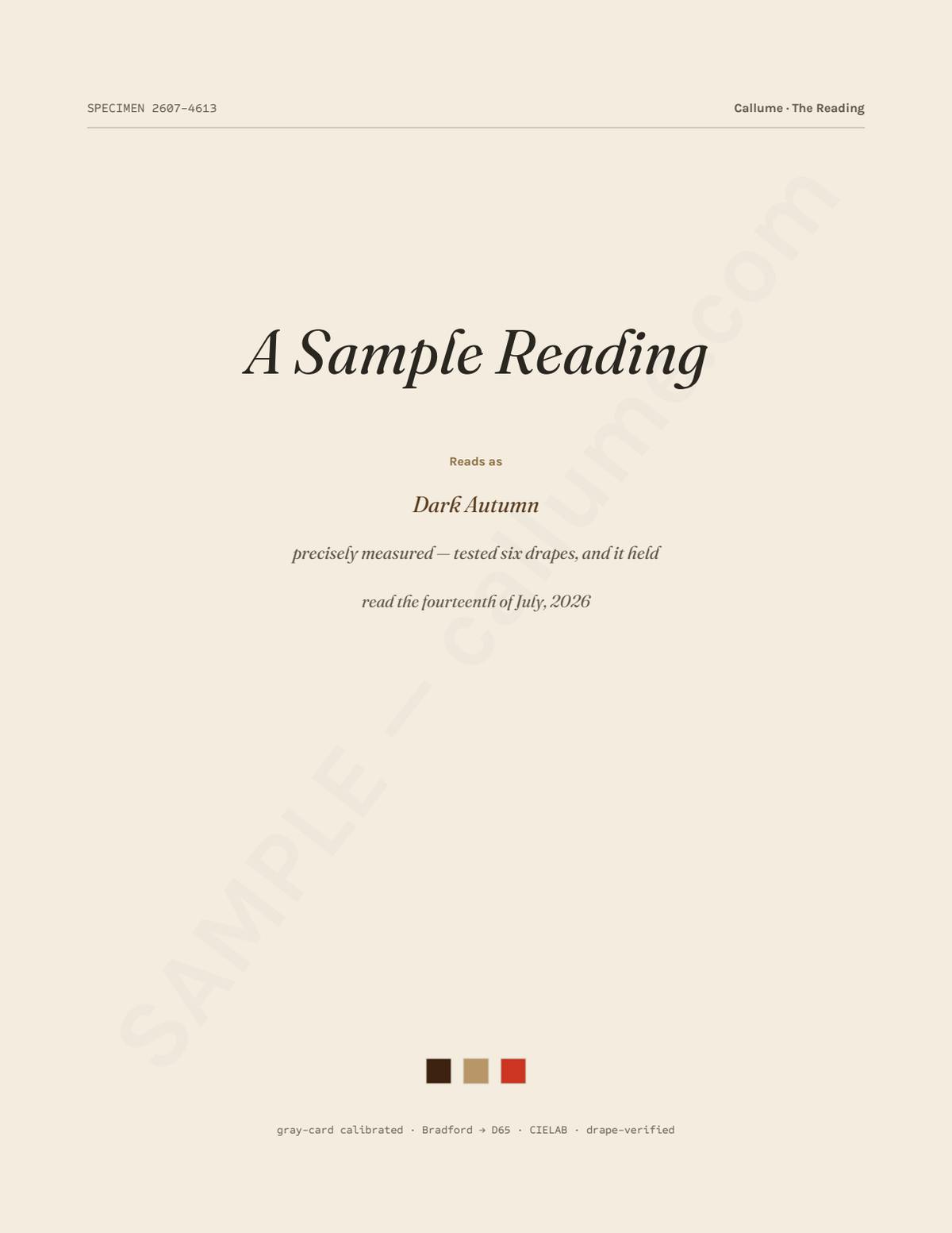 Sample reading page — The cover