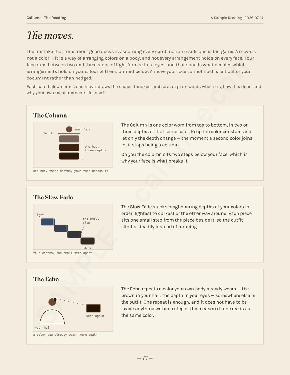 Sample reading page — The moves